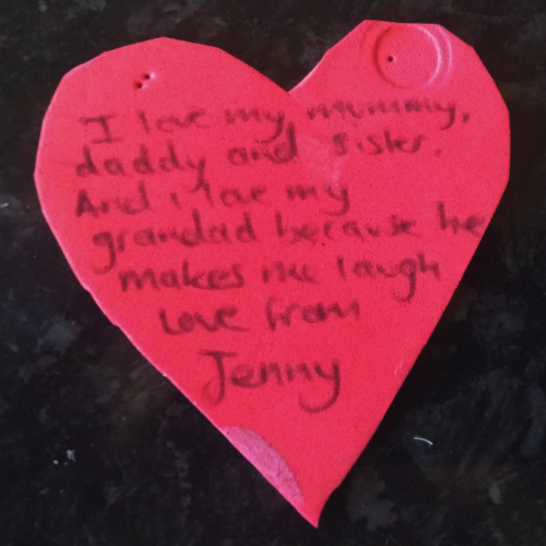 Toddler love letter
